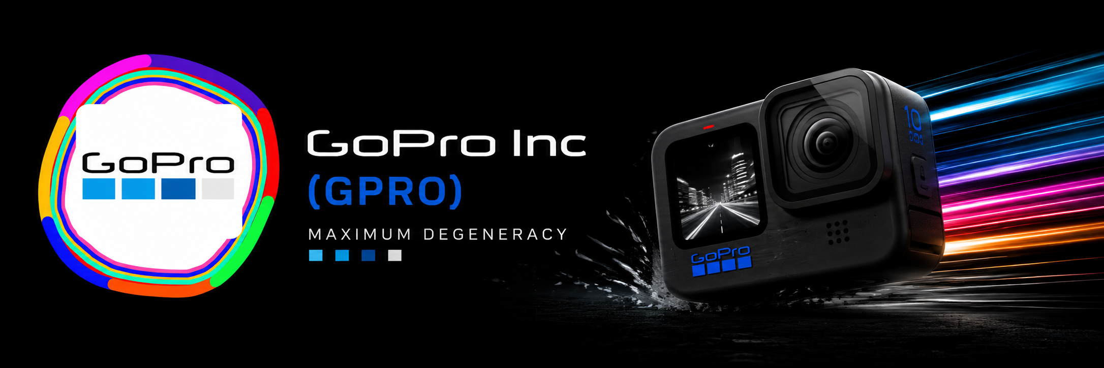 GoPro Inc banner — action camera energy, GPRO on Solana